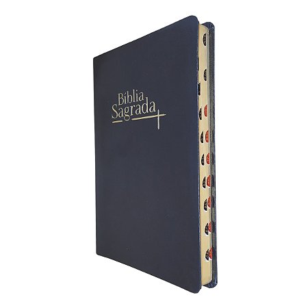 Bíblia Sagrada Slim NVI Capa Luxo Preta Índice Lateral - Geográfica