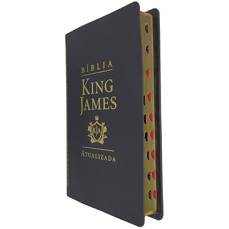 Bíblia Slim King James Atualizada Índice Capa Luxo Preta