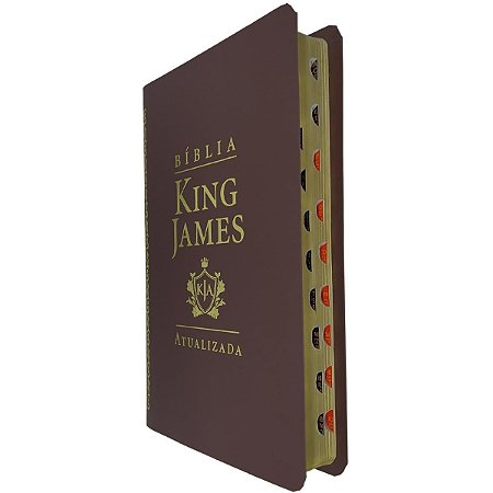 Bíblia Slim King James Atualizada Índice Capa Luxo Marrom
