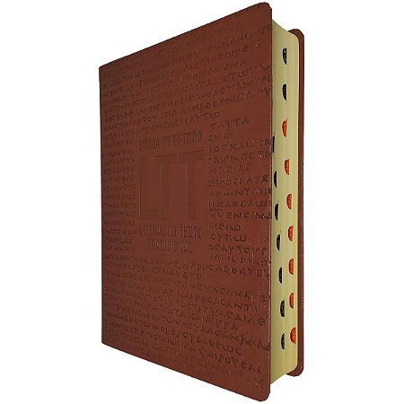 Bíblia de Estudo LTT Literal do Texto Tradicional Capa Luxo Marrom