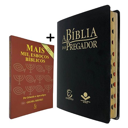 Kit para Pregador Bíblia de Estudo + Mil Esboços Bíblicos