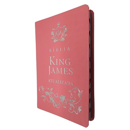Bíblia Slim King James Atualizada Capa Luxo Pink Com Índice Lateral - Art Gospel