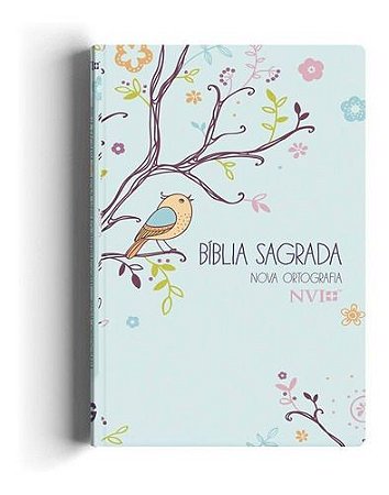 Bíblia Sagrada Nvi Letra Grande Pássaro Folhas Capa Dura
