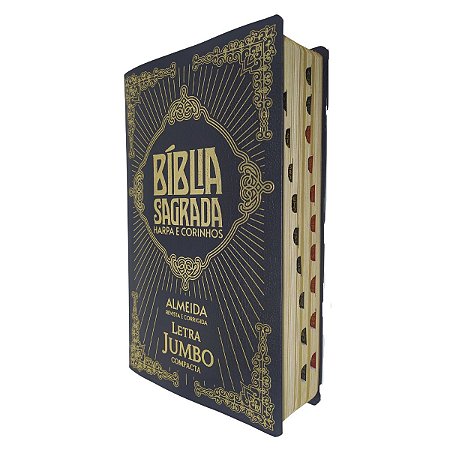 Bíblia Sagrada ARC Jumbo Compacta Harpa Corinhos Coverbook Preta