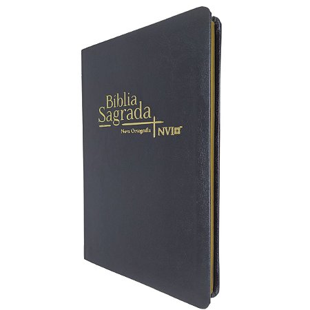 Bíblia Sagrada NVI Slim Capa Luxo Preta - Geográfica