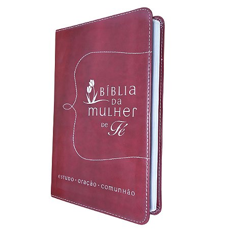 Bíblia Da Mulher De Fé NVI Capa Luxo Bordô - Sheila Walsh