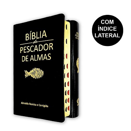 Bíblia Do Pescador De Almas | Evangelização Índice Luxo Preta