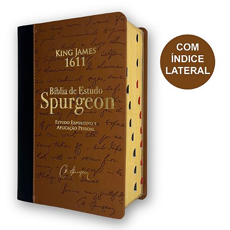 Bíblia De Estudo Spurgeon Marrom/Preto | BKJ 1611 Índice | Letra Grande