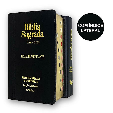 Bíblia ARC Letra Hipergigante | Harpa Índice | Preta