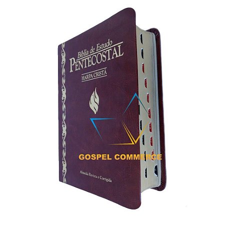 Bíblia de Estudo Pentecostal Pequena Com Harpa Vinho