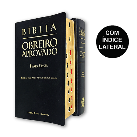 Bíblia Obreiro Aprovado Harpa Cristã Luxo Preta