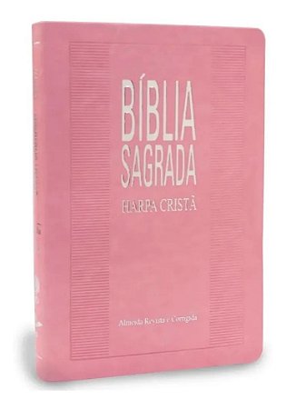 Bíblia Sagrada com Harpa Cristã Slim CPAD Rosa claro