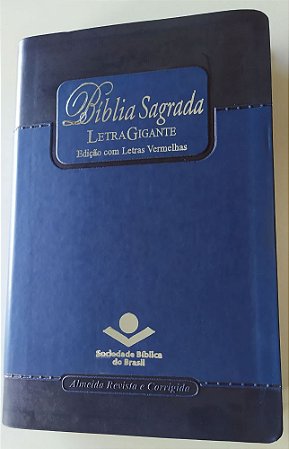 Bíblia Sagrada Letra Gigante Azul SBB Almeida Revista e Corrigida