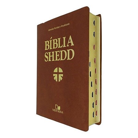 Bíblia de Estudo Shedd RA Marrom Capa Covertex - Com Índice