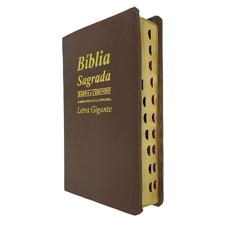 Bíblia Sagrada Letra Gigante Com Harpa Ed Promessas - Marrom