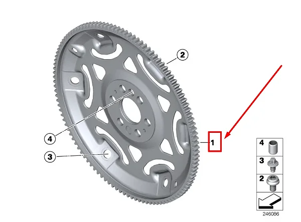Volante motor BMW 2.0L N20 F22 - 14-21 - 11227585146