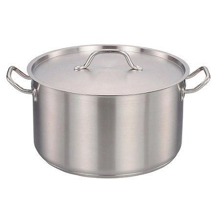 Panela Inox Fundo Triplo 44,5 Litros Caçarola Alta Zahav