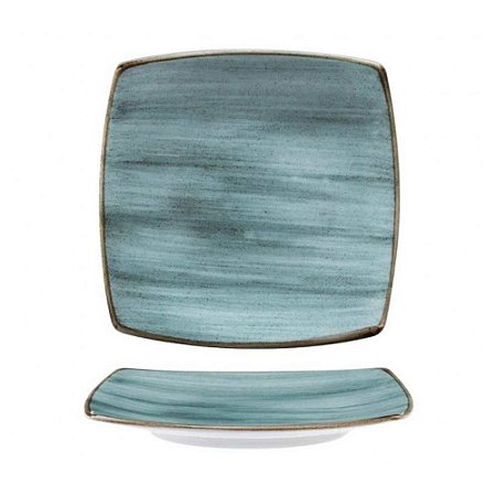 Prato Quadrado 31,9cm Artisan Azul Porcelana Vajillas Corona