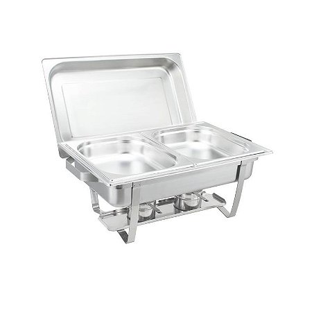 Rechaud Retangular Tampa Removível 8,5 Litros Zahav Inox