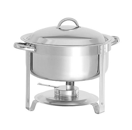 Rechaud Inox 7,5 Litros Econômico Zahav com Fogareiro