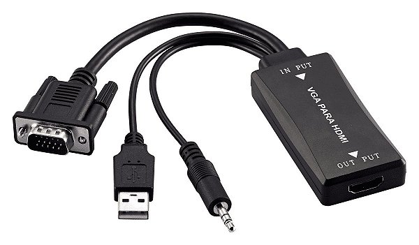 ADAPTADOR MULTILASER VGA MACHO P/ HDMI COM SAIDA AUDIO