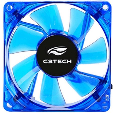 COOLER FAN C3TECH PARA GABINETE F7-L130BL STORM 8CM LED AZUL