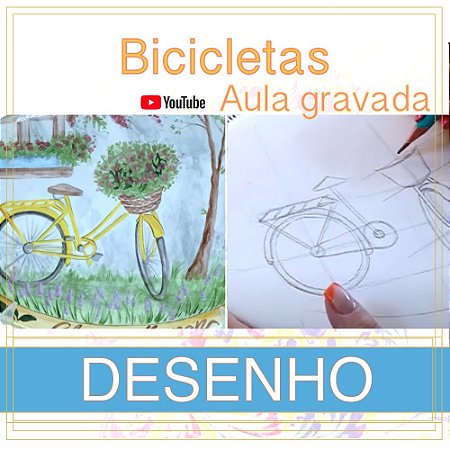 Aula gravada - Desenho - Bicicletas aquarela