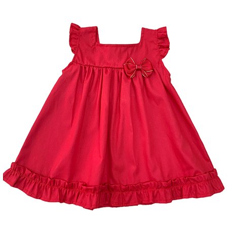 Vestido Bebê e Infantil Natal 100% Algodão - Ester