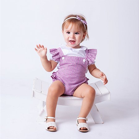 Body Jardineira Bebê Toque Macio estilo e confortável 100% Algodão 2 Peças 2 Meses a 1 Ano Ayla