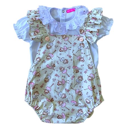 Body Jardineira com Blusa - Bailarina