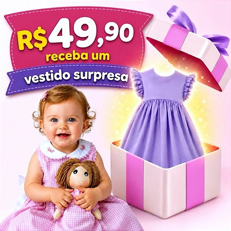Vestido Bebê e Infantil 100% Algodão - SURPRESA