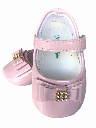Sapatinho de Bebe Rosa Strass - Mundo Nina Kids