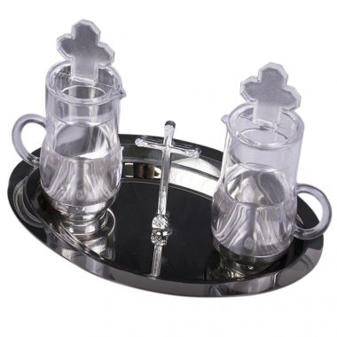 Galheta Acrilico com Bandeja Inox