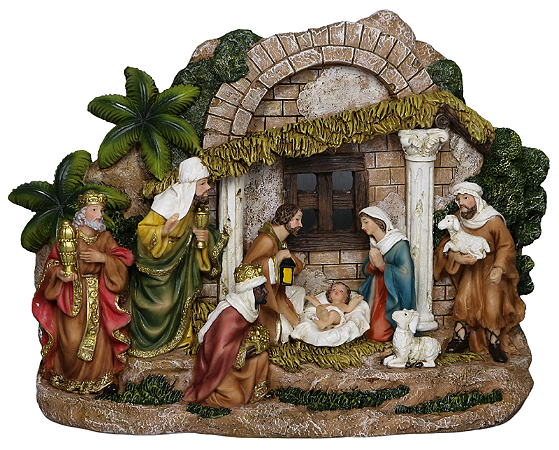 Imagem Presépio Casinha 35 cm de Altura em Resina