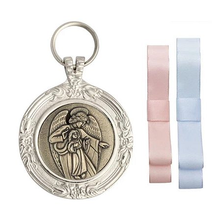 Medalhão Anjo Protetor Niquel Ouro Velho