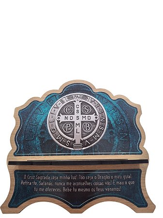 Porta Bíblia MDF com Foto São Bento