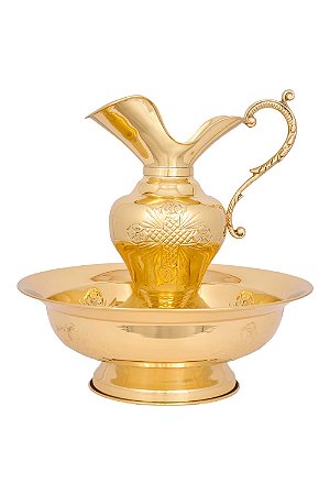 Jarra com Bacia Dourada