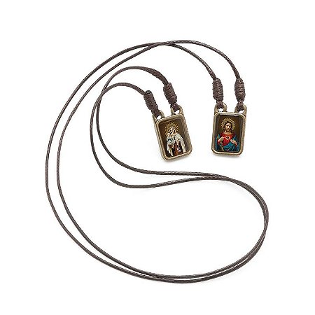 Escapulário de Metal Ouro Velho com Folheto