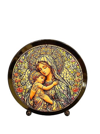Luminária de Vidro Mãe Rainha Dourada 15x15 cm