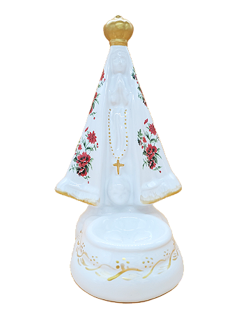 Incensário Nossa Senhora Aparecida Floral Vermelho