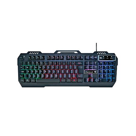 Teclado Gamer Fortrek Crusader, LED Rainbow, USB, ABNT2