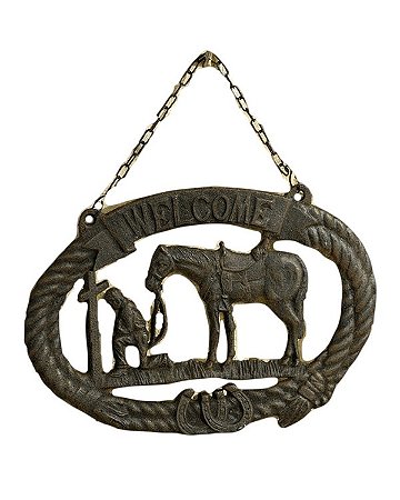 PLACA DE METAL DECORATIVA COWBOY PRAYER