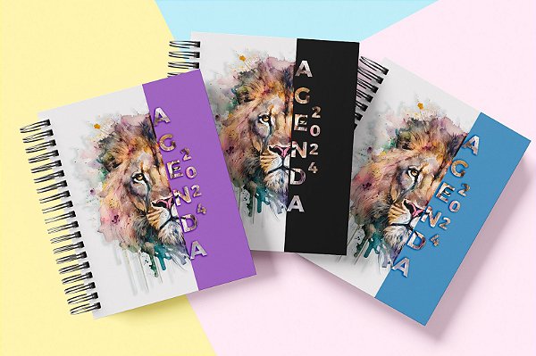Agenda A5 personalizada  - Coleção Leão 2024