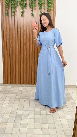 Vestido longo Azul