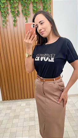 Blusa Preta com Escrita