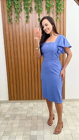 Vestido de alfaiataria azul
