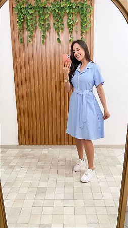 Vestido azul curto