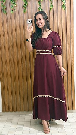 Vestido vinho ou bordô