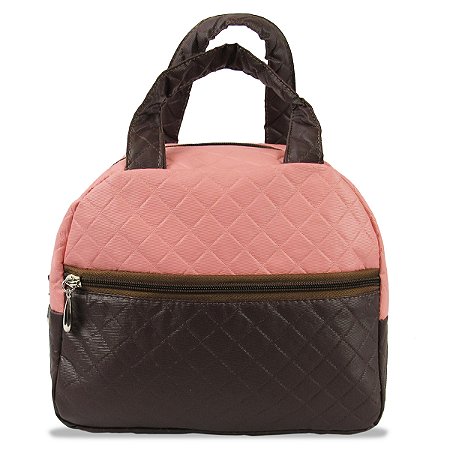 Necessaire Bolsinha Rosa e Marron - Vou leve