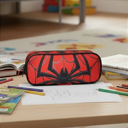 Estojo Escolar Spider Vermelho - Vou Leve